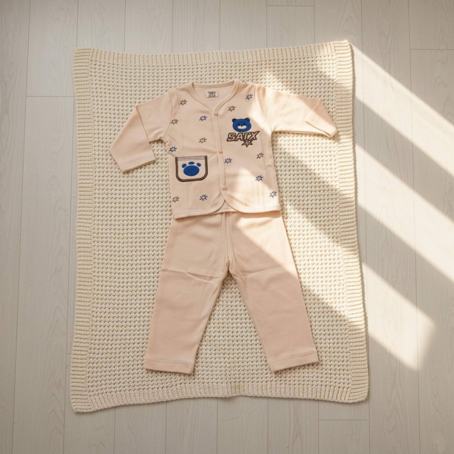 Teddy Star Breathable Cotton Suit 2pc (6-12M)