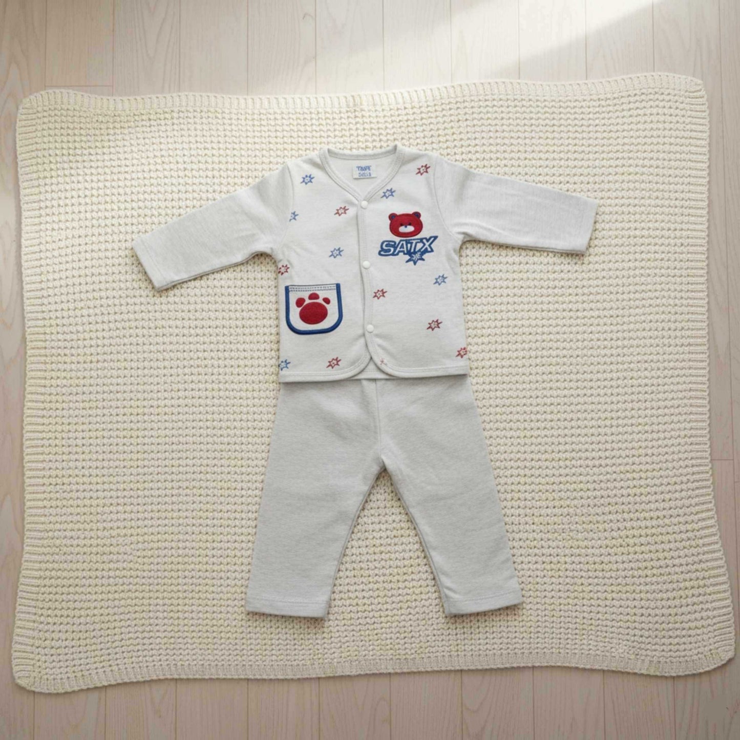 Teddy Star Breathable Cotton Suit 2pc (6-12M)