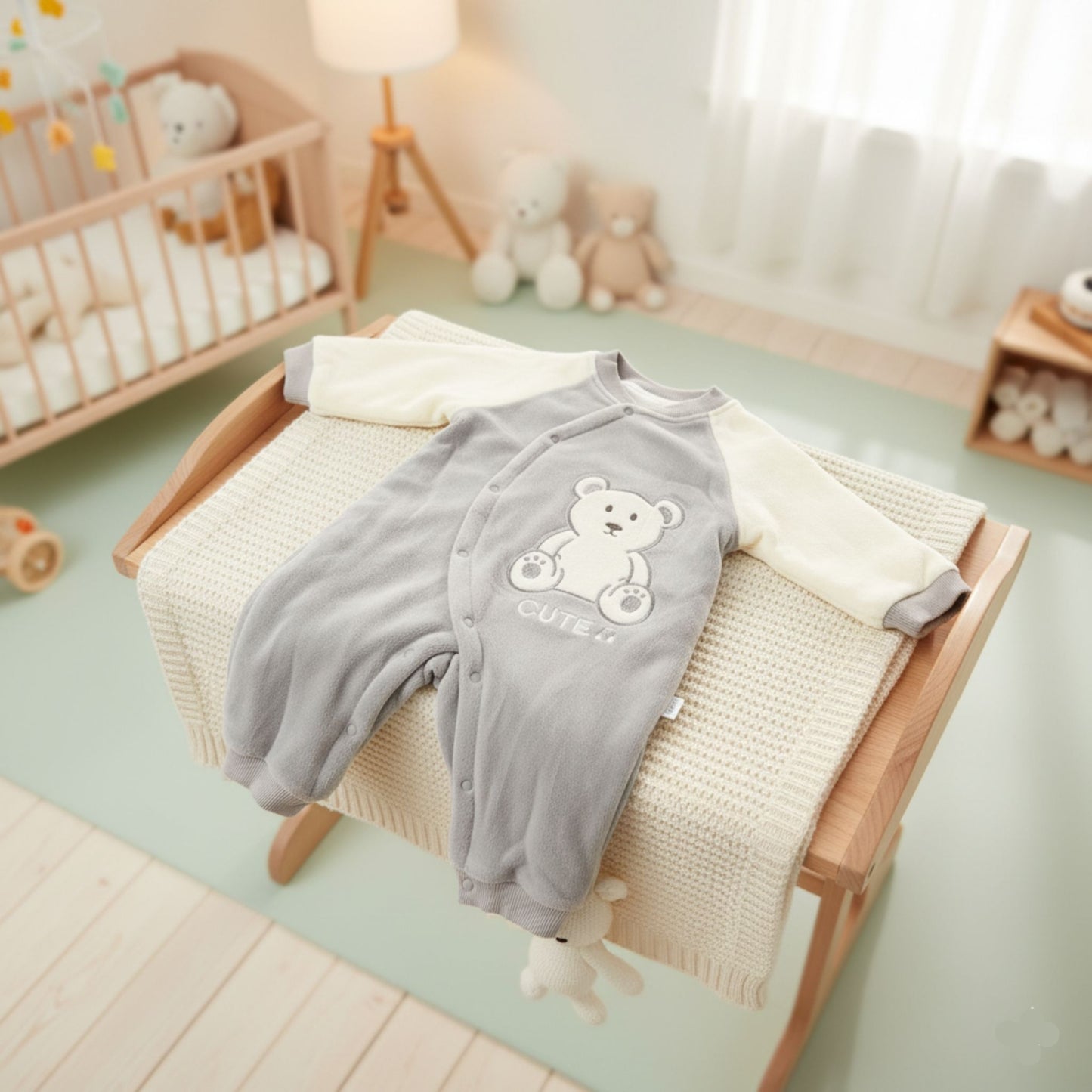 Little Cute Bear Suit Romper - Grey (18M-3Y)