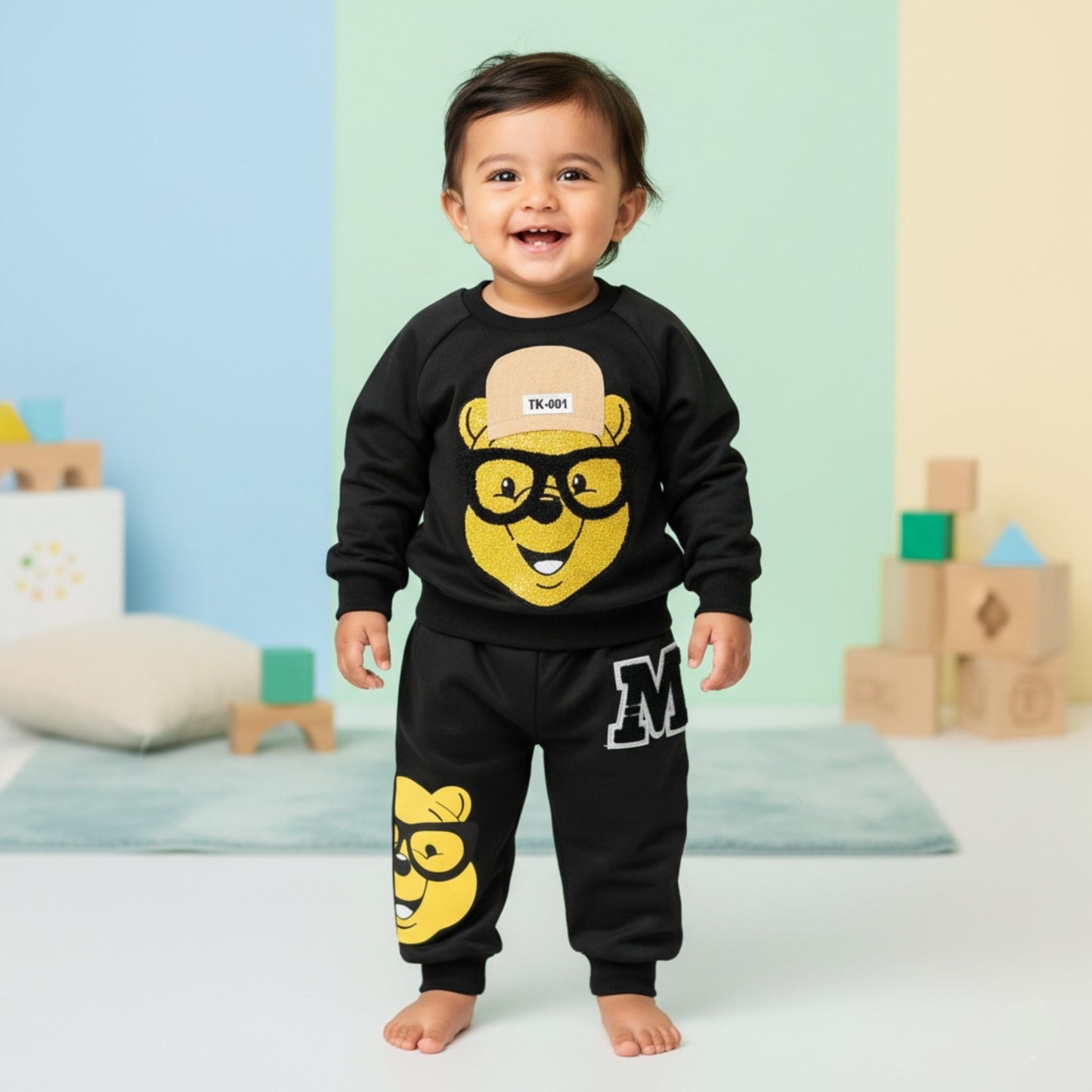 Smarty Bear Baby Outfit 2pc - Black (18M-5Y)