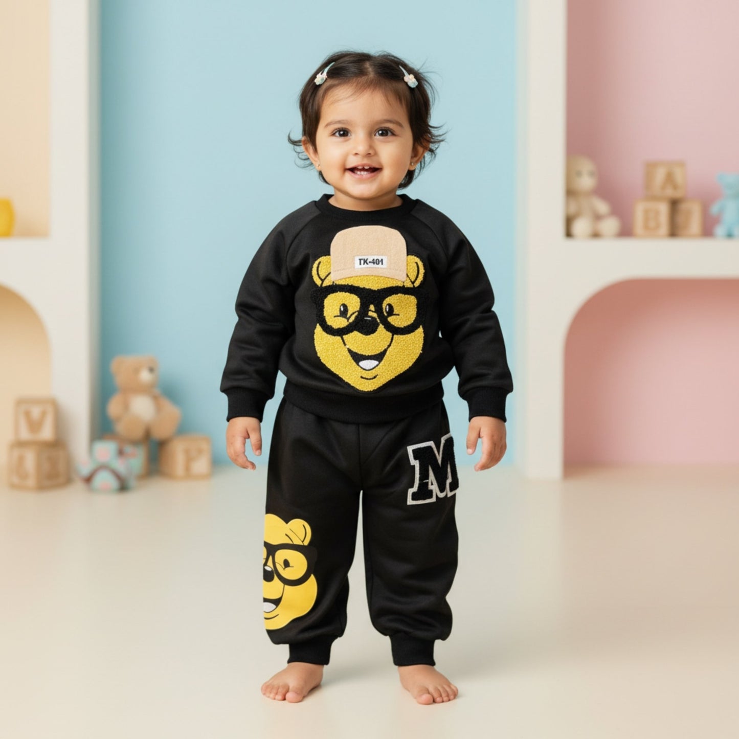 Smarty Bear Baby Outfit 2pc - Black (18M-5Y)
