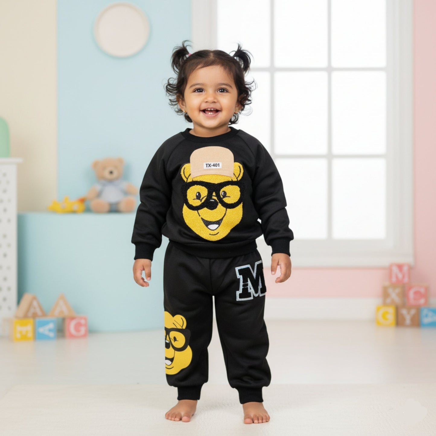 Smarty Bear Baby Outfit 2pc - Black (18M-5Y)
