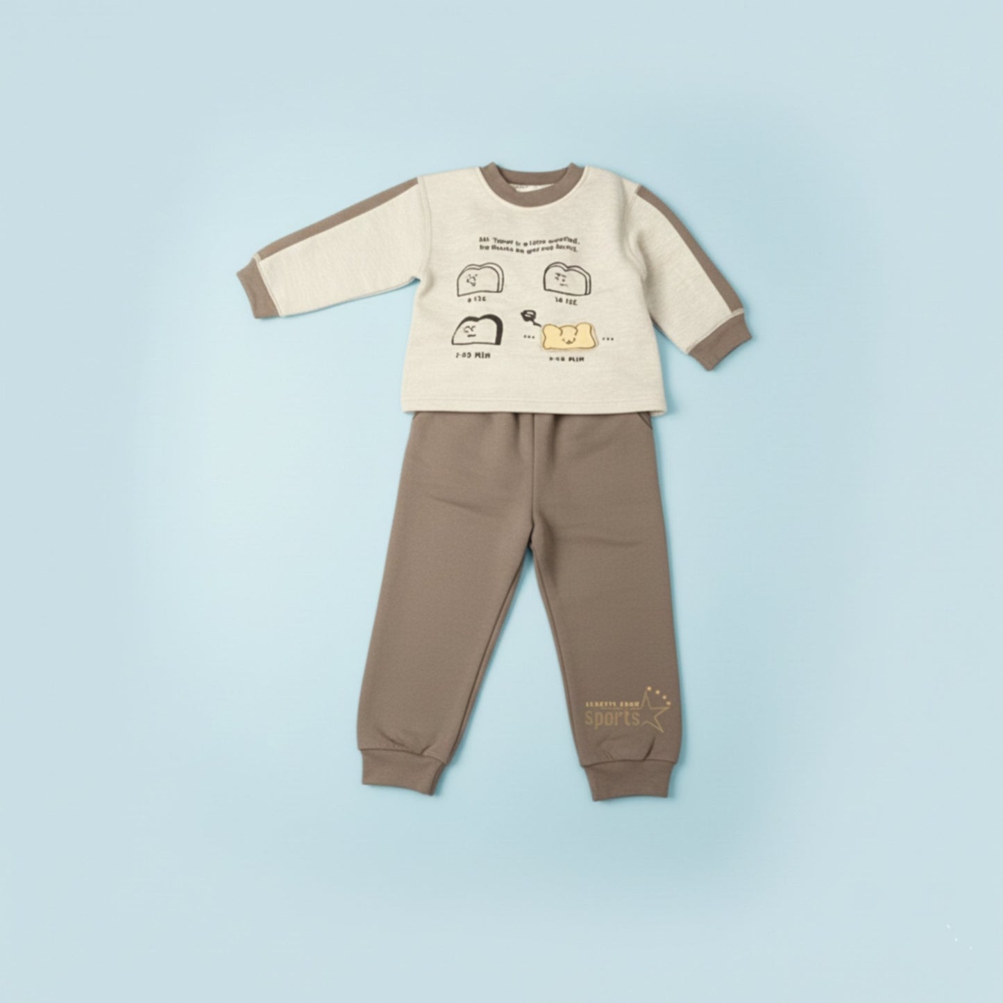 Mr. Toast Baby Outfit 2pc Grey (2-7Y)