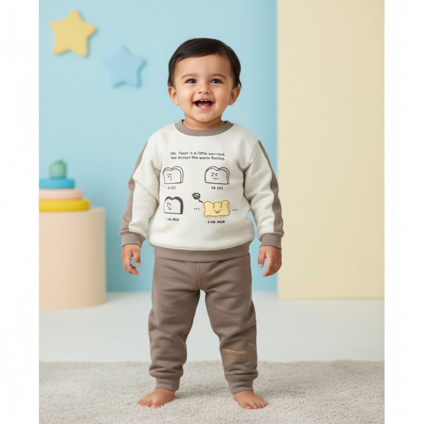 Mr. Toast Baby Outfit 2pc Grey (2-7Y)