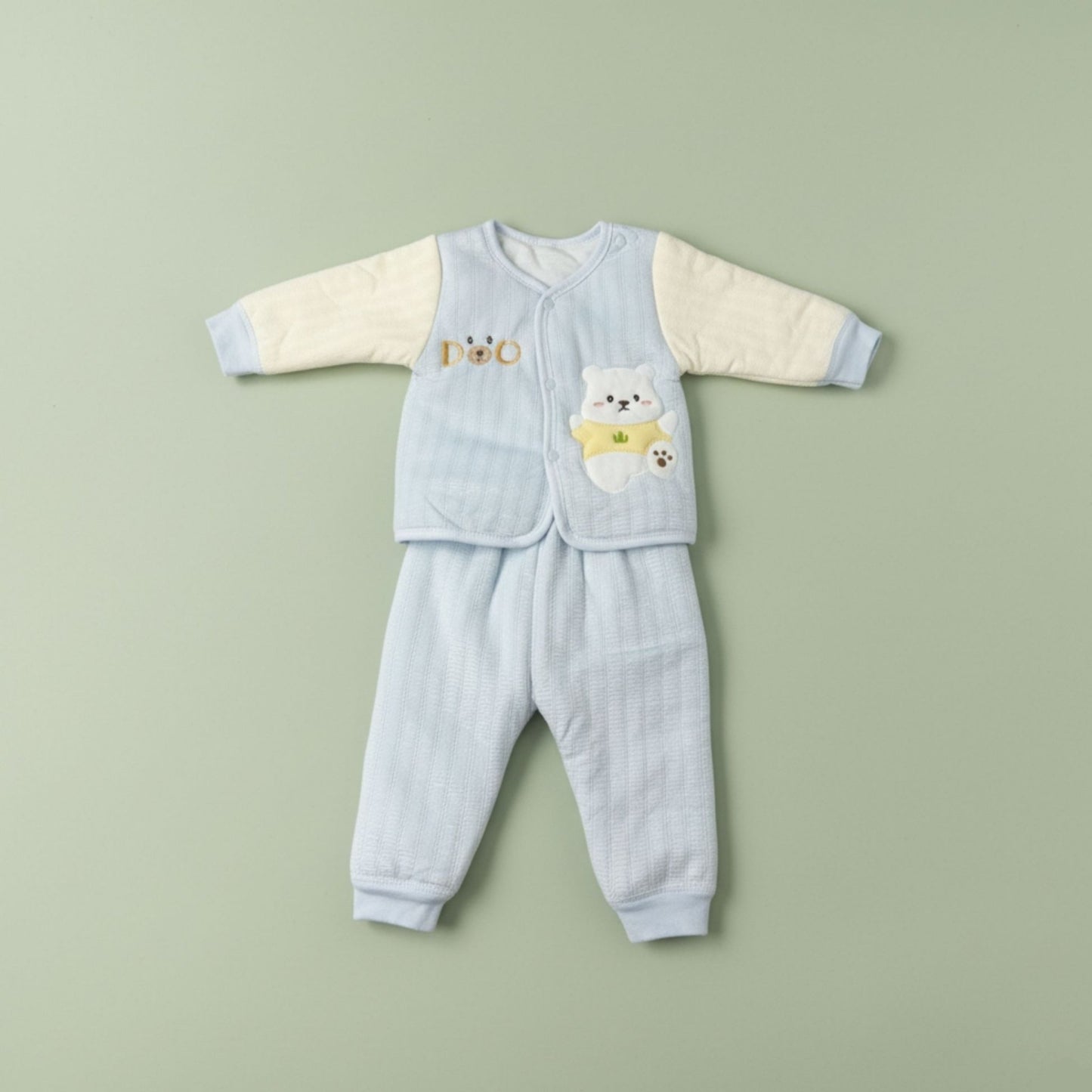 Cozy Polar Bear Baby Outfit 2pc (6-12M)