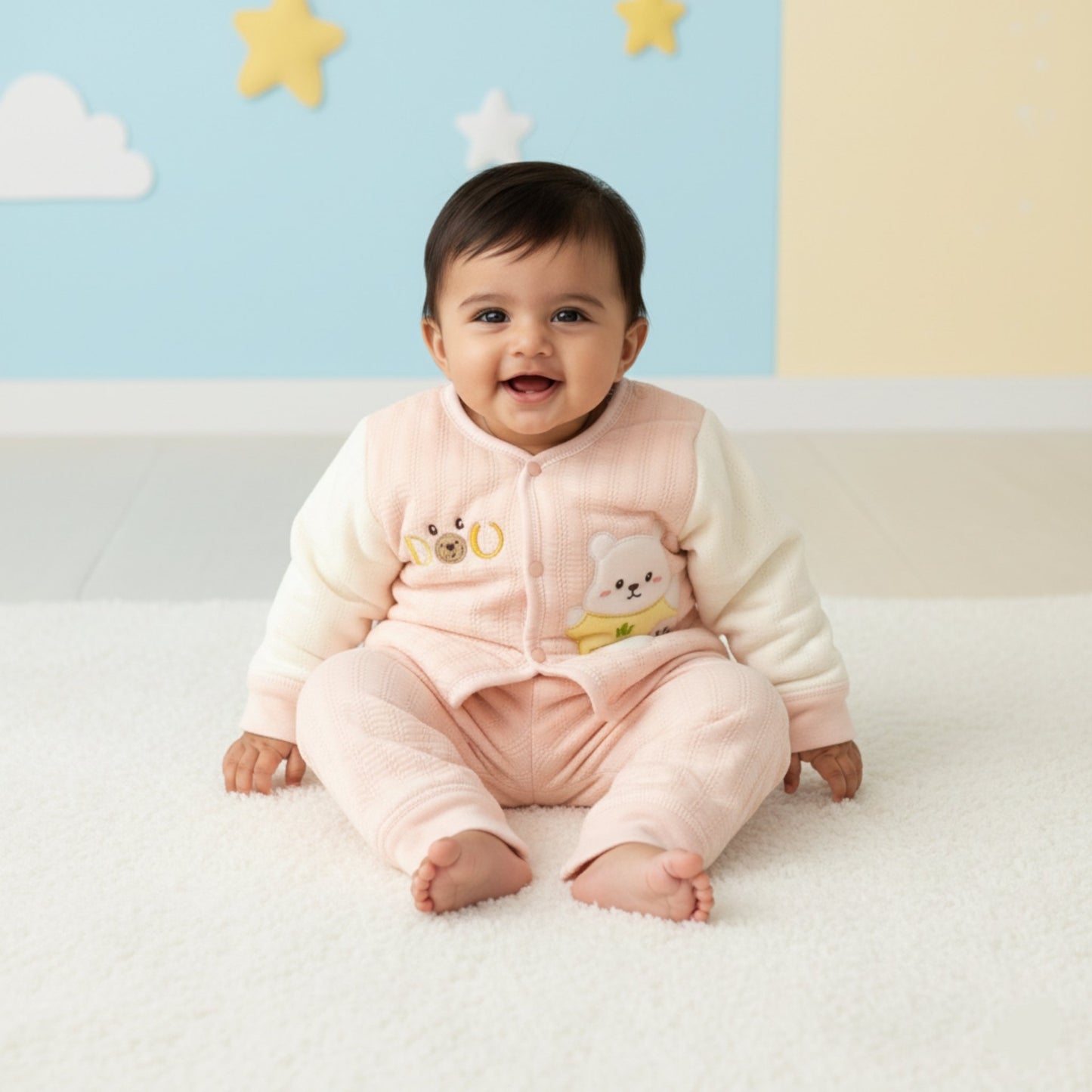Cozy Polar Bear Baby Outfit 2pc (6-12M)