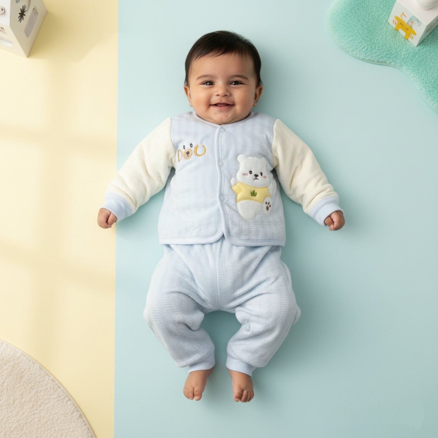 Cozy Polar Bear Baby Outfit 2pc (6-12M)
