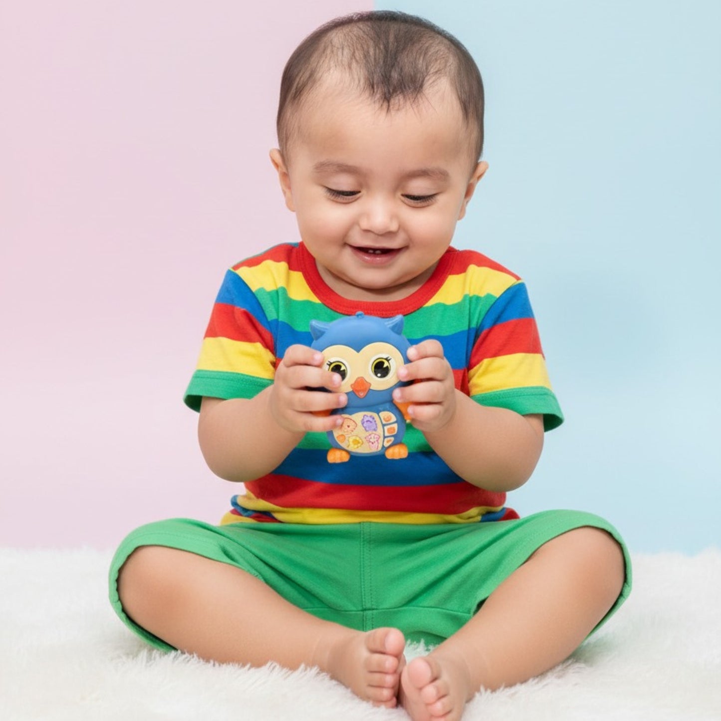 Owl Music Baby Toy Blue
