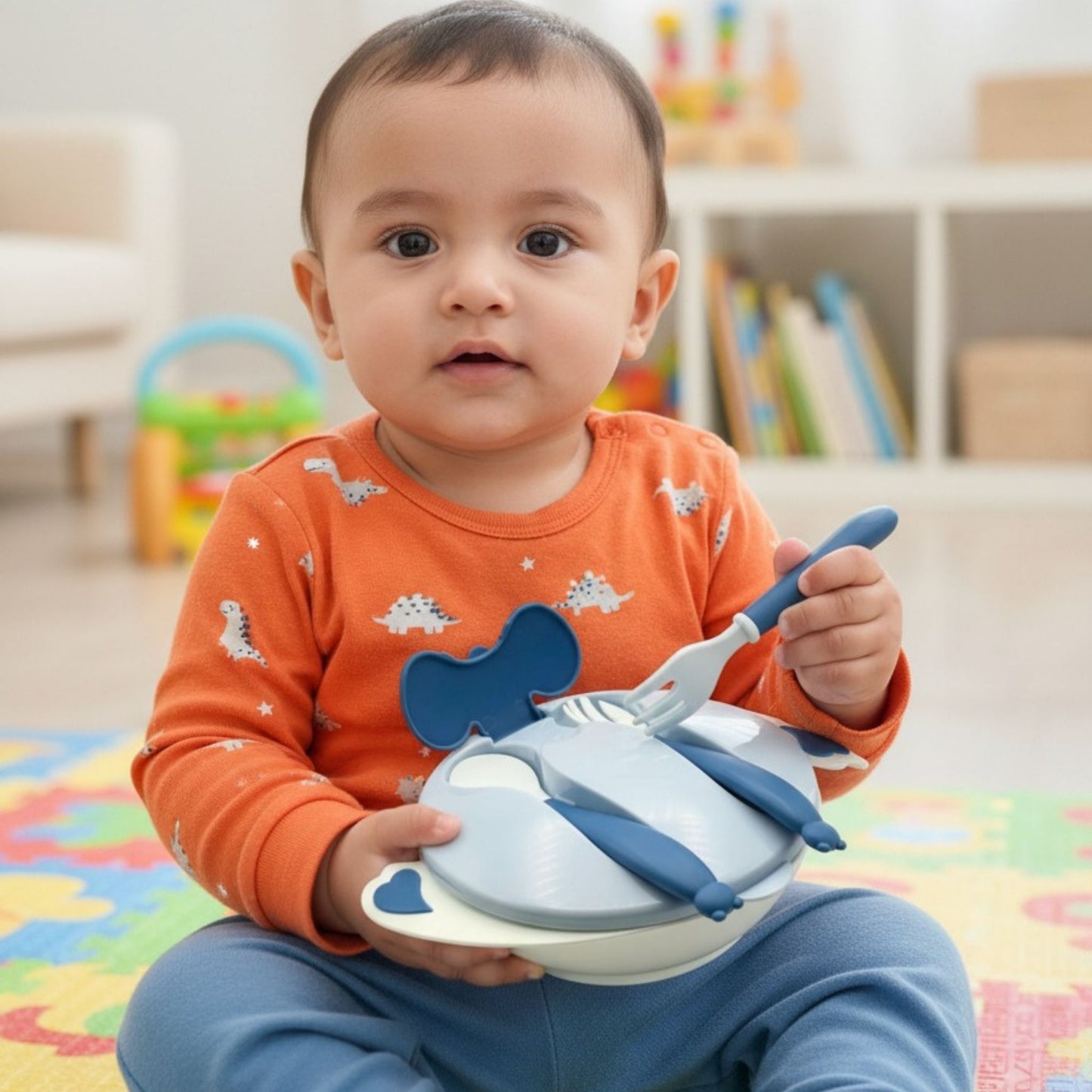 MINITREE Plastic Feeding Bowl with Spoon