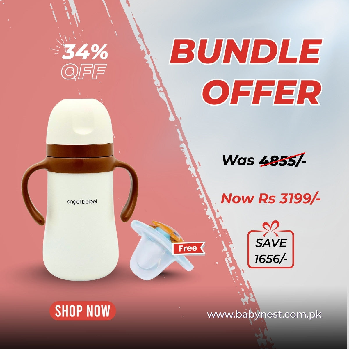 Baby Feeding & Comfort Bundle – Thermal Steel Feeder (280ml) + Hercules Pacifier
