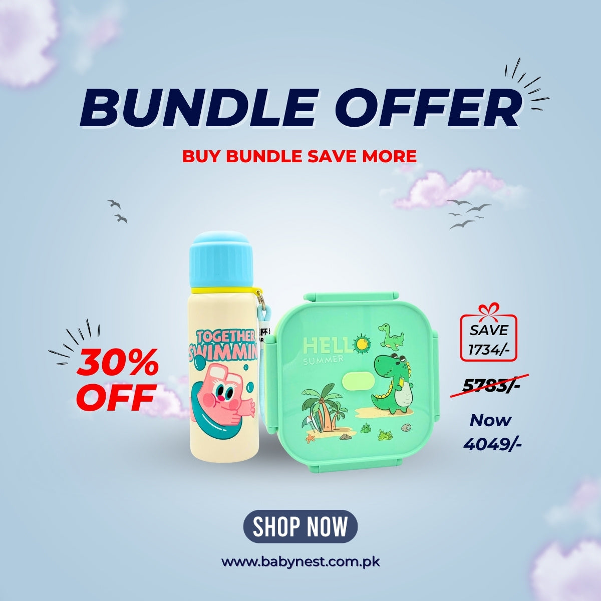 INTRESR Thermal Steel Water Bottle 550ml + Little Dino Lunch Box (Green) β Complete School Bundle