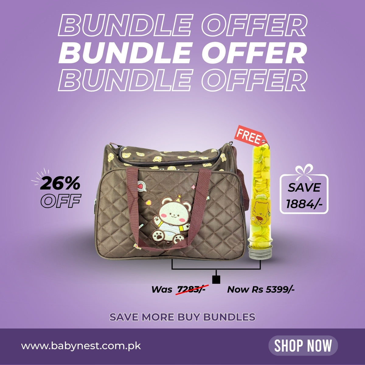 Baby Travel & Hygiene Bundle β 5pcs Travel Bag Set + Perfumed Paper Soap Tube