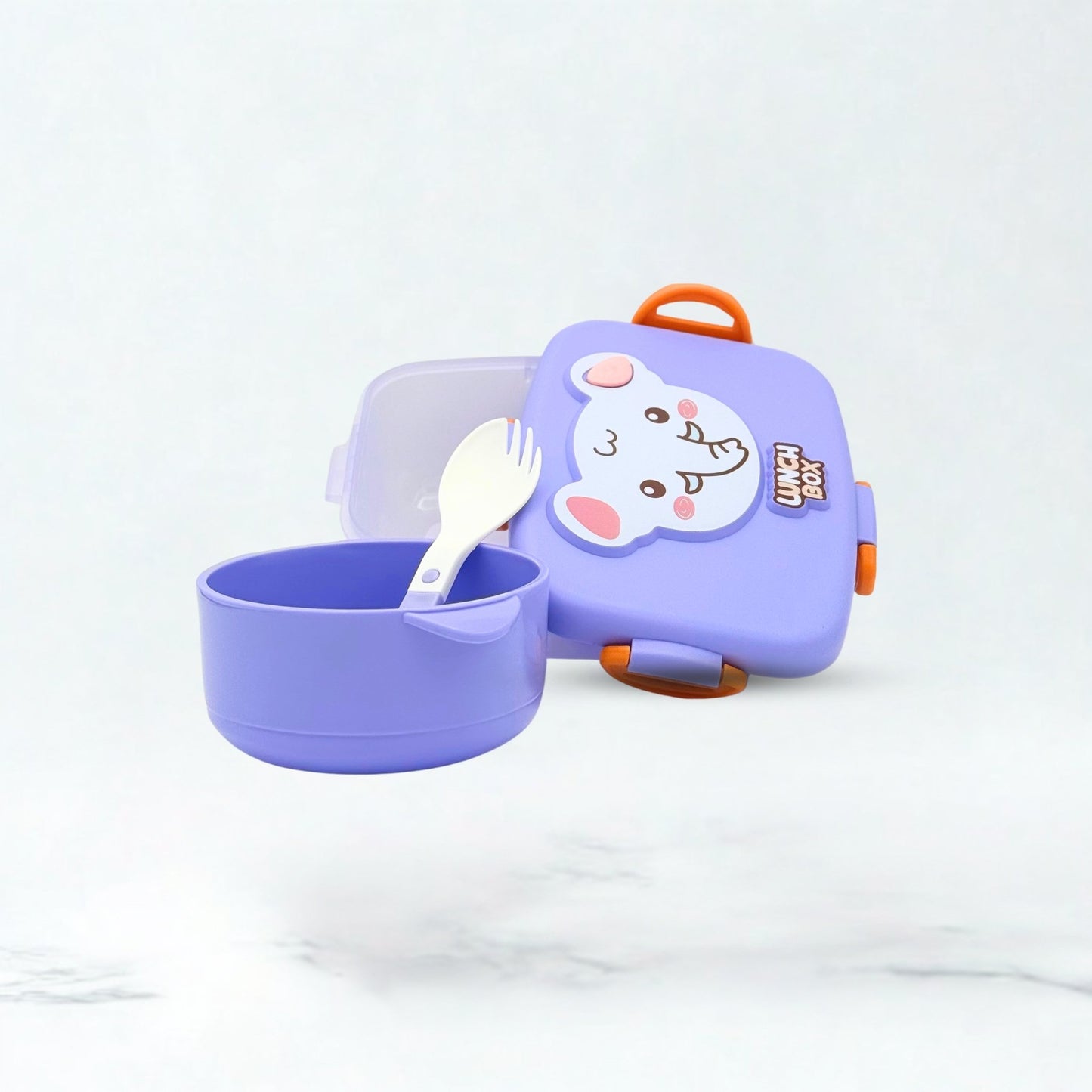 Elephant Plastic Lunch Box - Purple