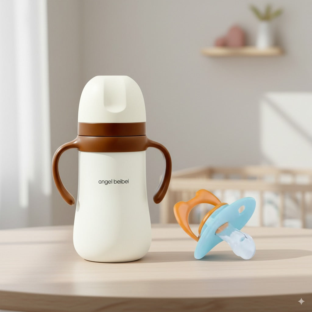 Feeding & Soothing Essentials Bundle – 280ml Thermal Steel Feeder + Hercules Pacifier