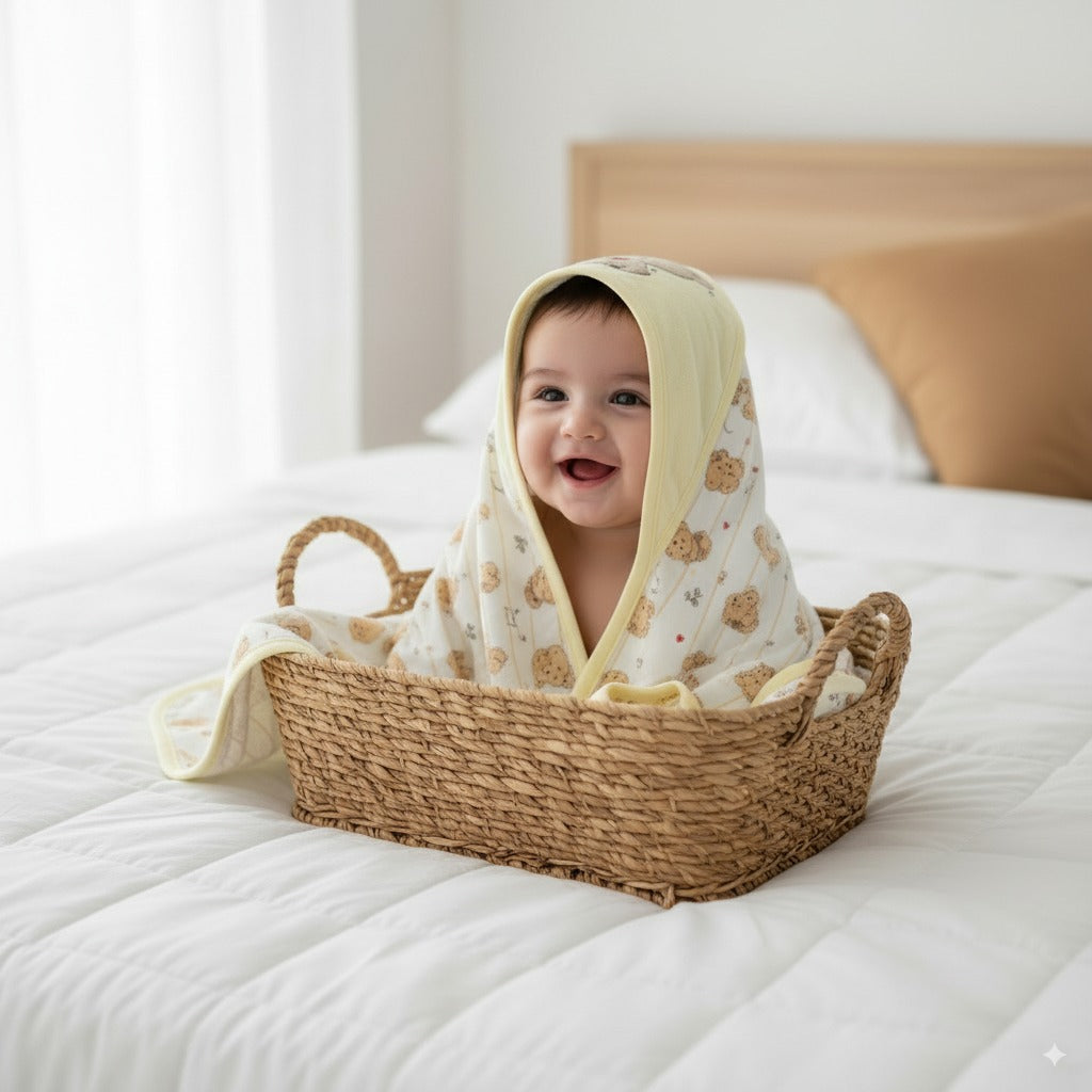 Coco Bear Premium Cotton Baby Wrapping Sheet