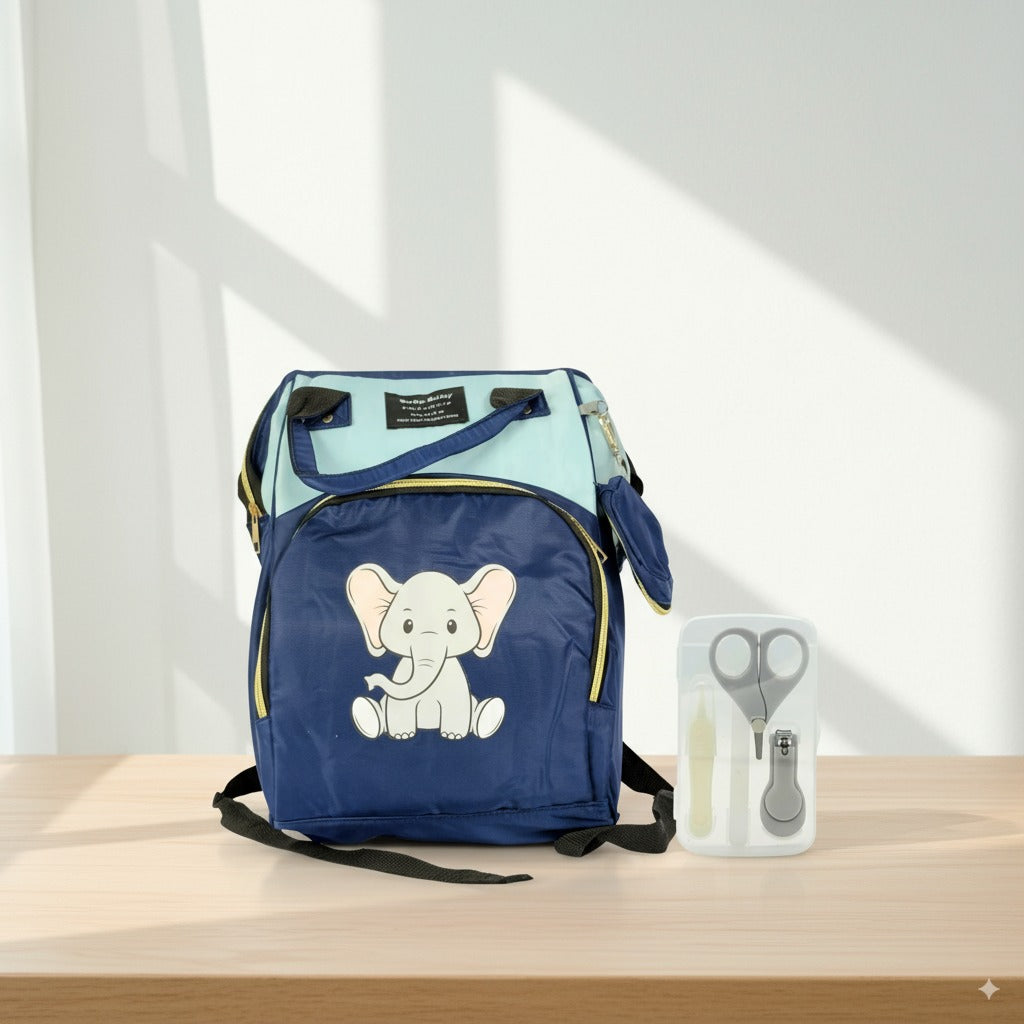 Baby Care Travel Essentials Bundle – Diaper Shoulder Bag + 4pcs Manicure Set