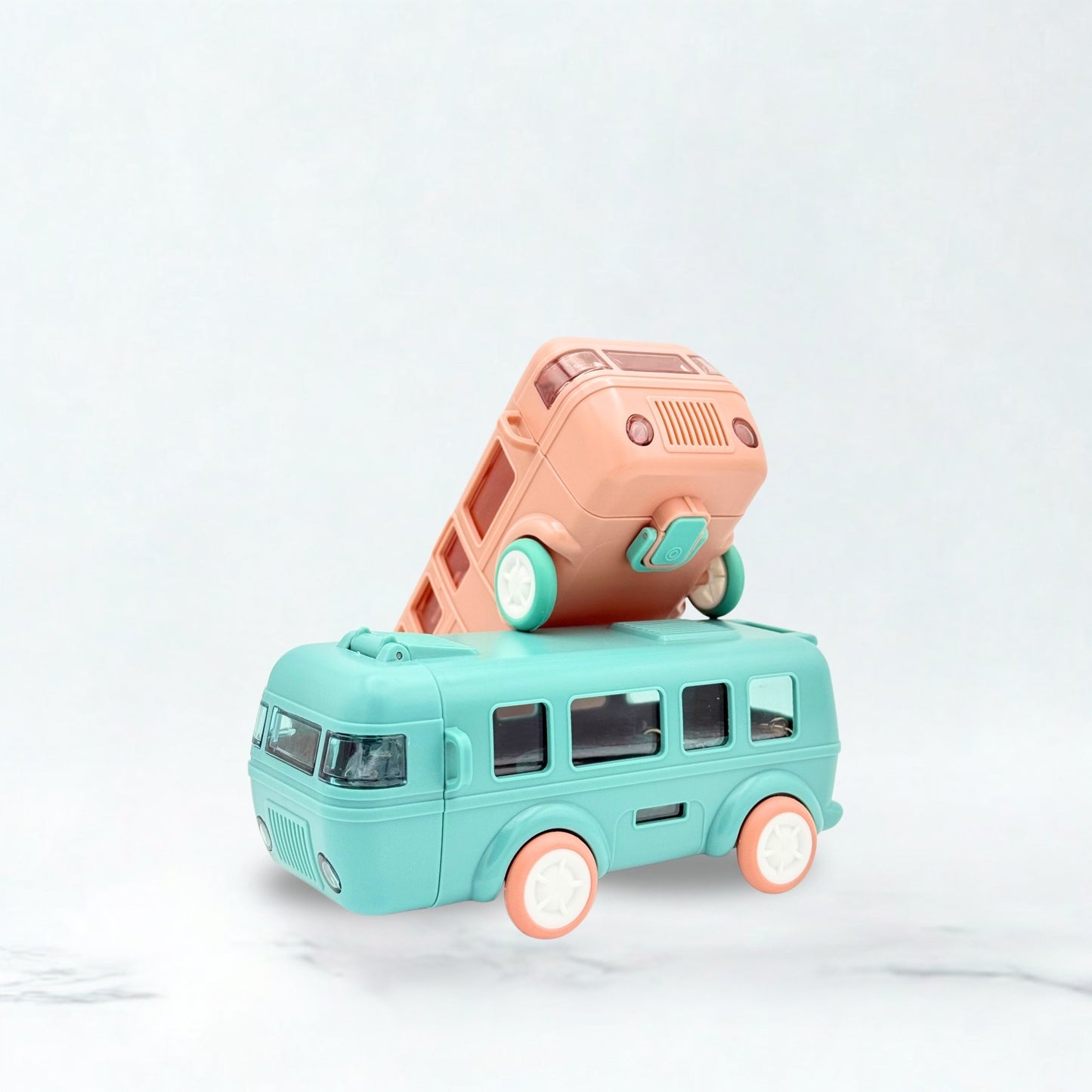 Kids Bus Shaped Straw Water Bottle 500ml
