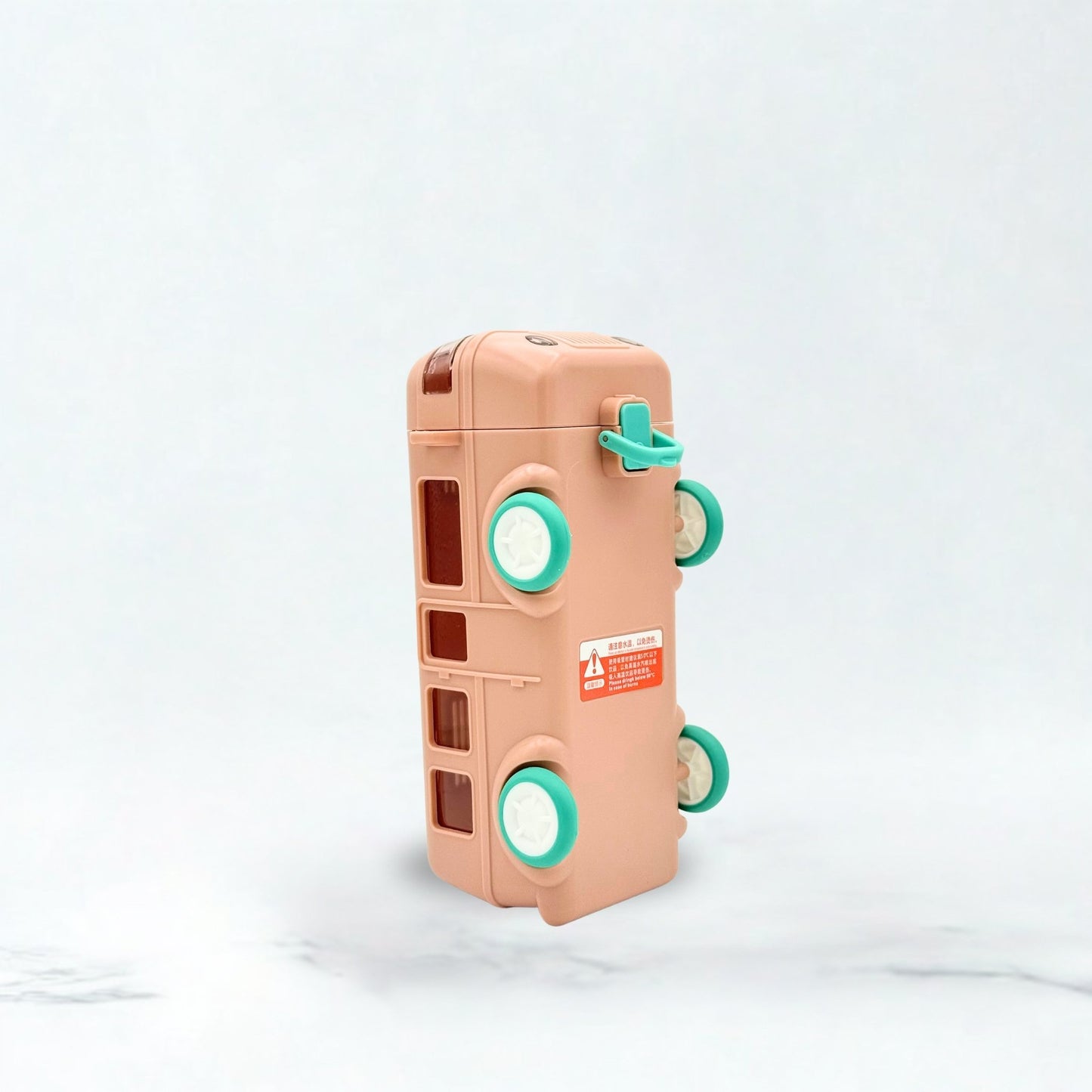 Kids Bus Shaped Straw Water Bottle 500ml