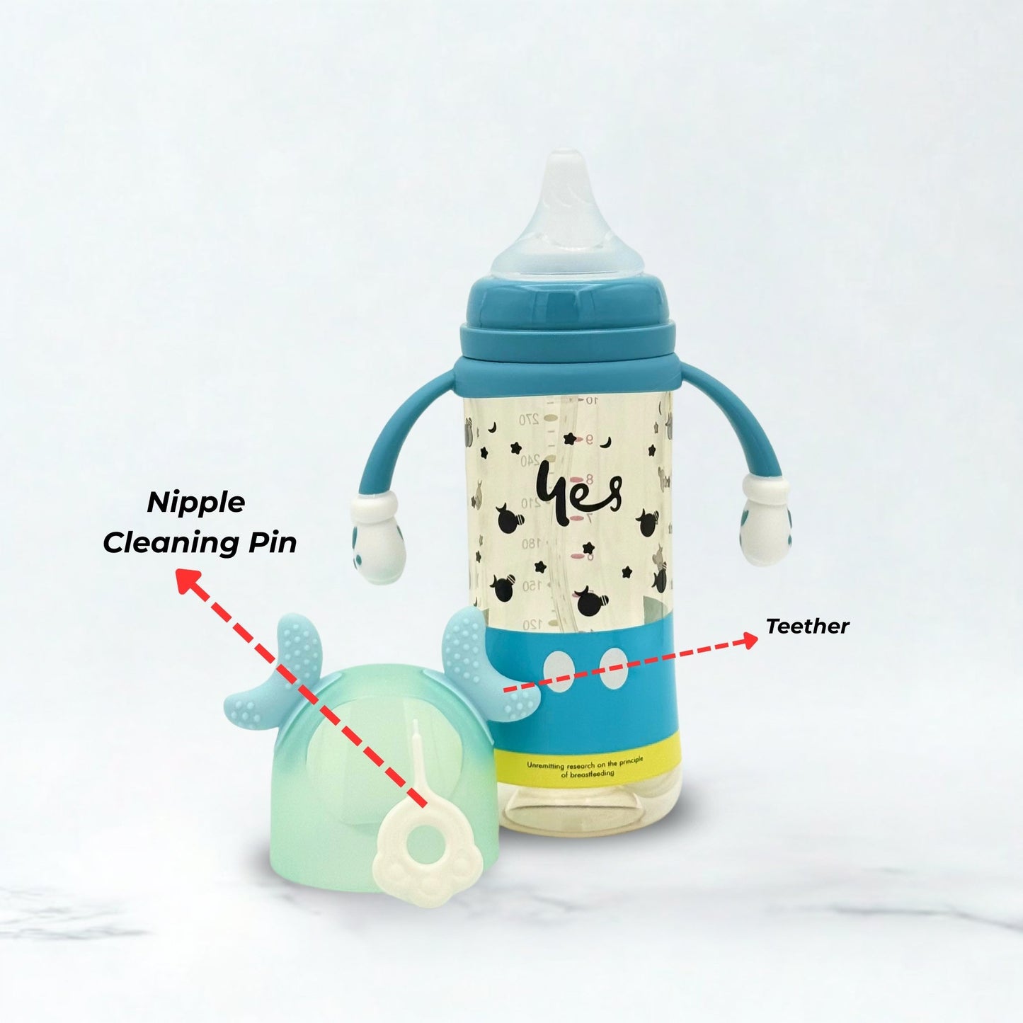 Yes Wide Neck Baby Plastic Feeder 300ml/10oz