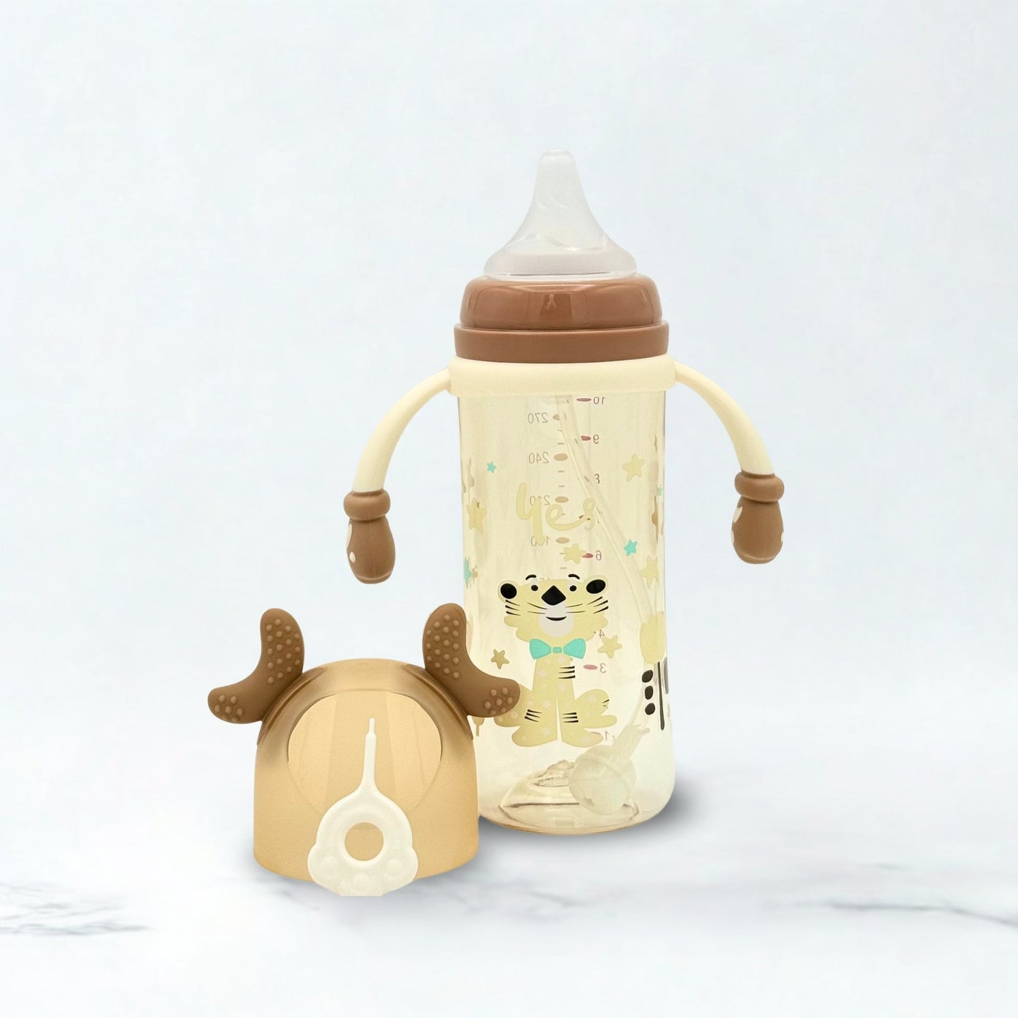Yes Wide Neck Baby Plastic Feeder Brown 300ml/10oz