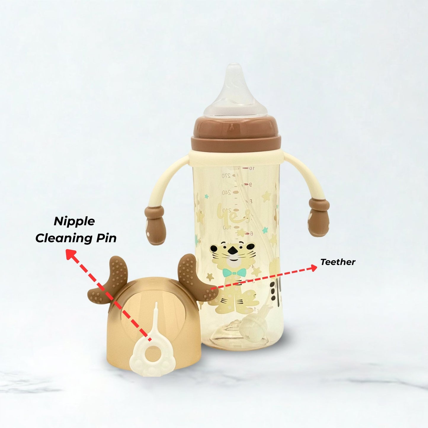 Yes Wide Neck Baby Plastic Feeder Brown 300ml/10oz