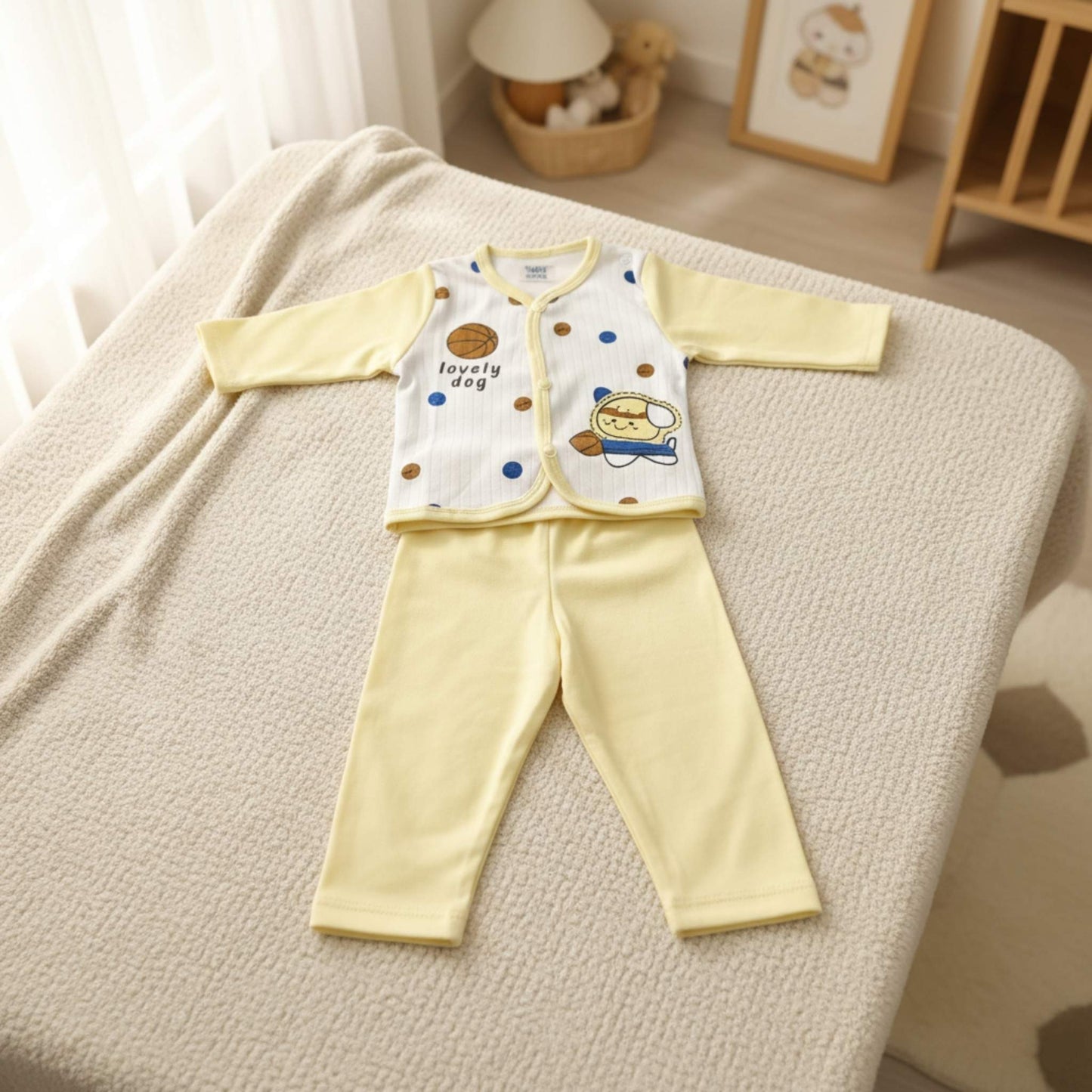 Lovely Dog Breathable Cotton Suit 2pc (6-12M)