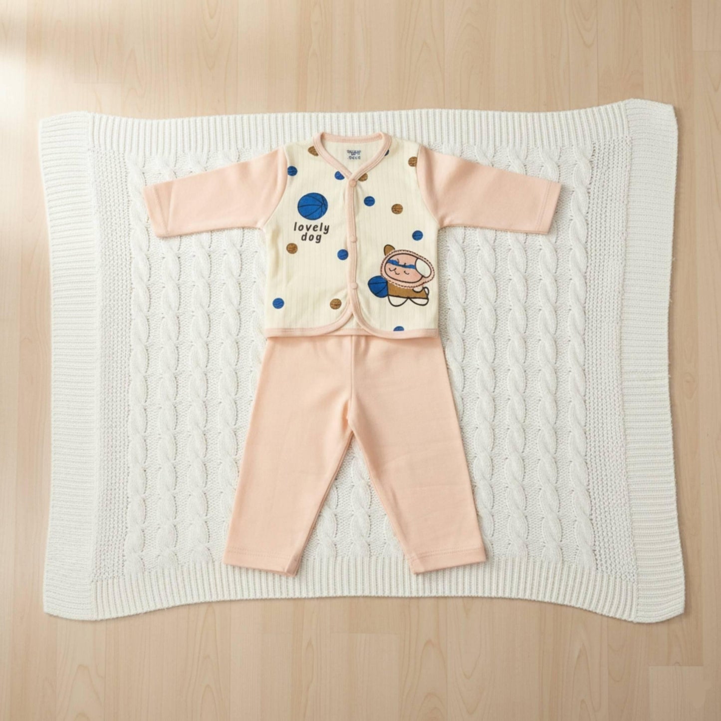 Lovely Dog Breathable Cotton Suit 2pc (6-12M)