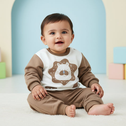 Pawfect Lion Baby Outfit 2pc Brown (12M-4Y)