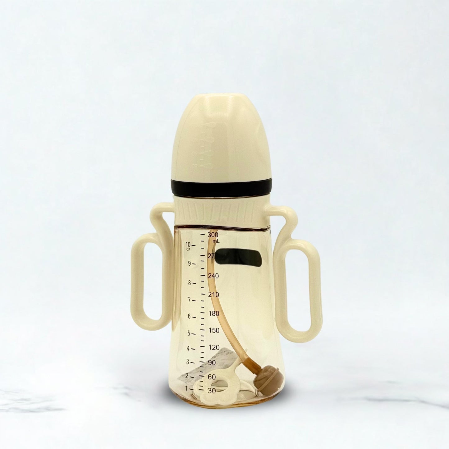 KEYOUZI Wide Neck Baby Plastic Feeder- White 300ml/10oz