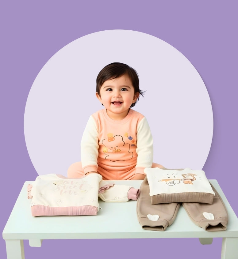 Baby girl wearing stylish clothes, posing for fashion and outfit display - Baby Nest