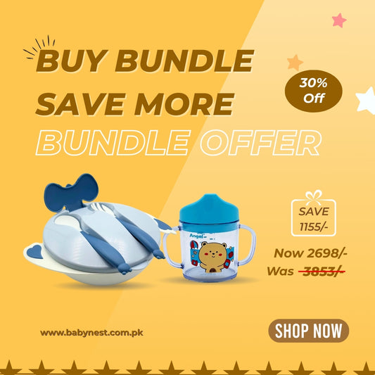 Baby Weaning Essentials Bundle – Feeding Bowl with Spoon + Training Sipper Cup (200ml)