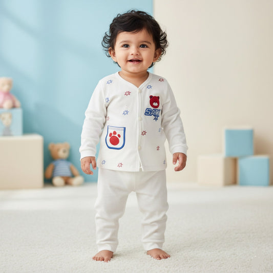 Teddy Star Breathable Cotton Suit 2pc (6-12M)