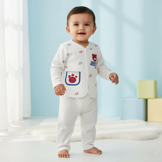 Teddy Star Breathable Cotton Suit 2pc (6-12M)