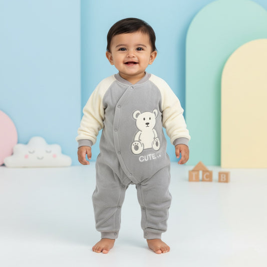 Little Cute Bear Suit Romper - Grey (18M-3Y)