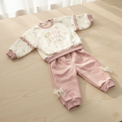 Cozy Sweet Love Baby Outfit 2pc - Pink (1-3Y)