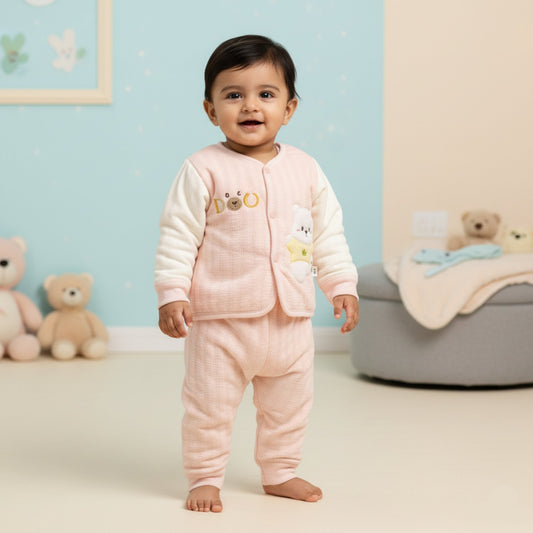 Cozy Polar Bear Baby Outfit 2pc (6-12M)
