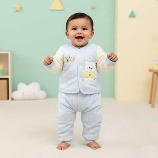 Cozy Polar Bear Baby Outfit 2pc (6-12M)