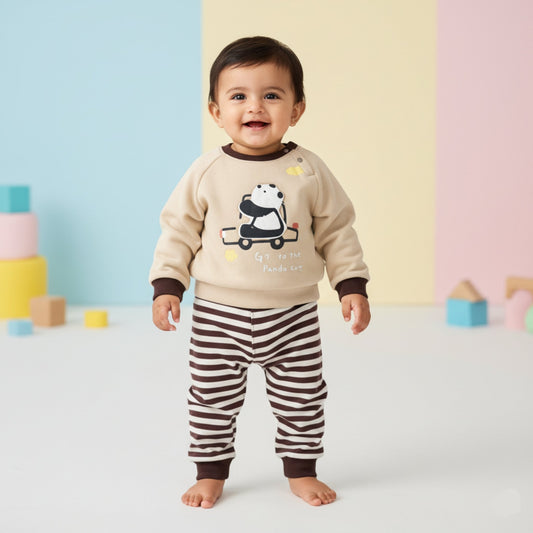 Panda Ride Baby Suit 2pc - Brown (12M-4Y)