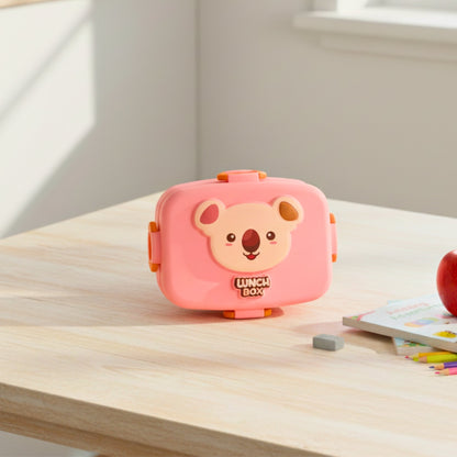Bear Plastic Luuch Box - Pink