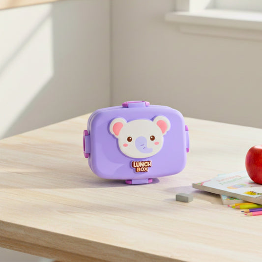Elephant Plastic Lunch Box - Purple