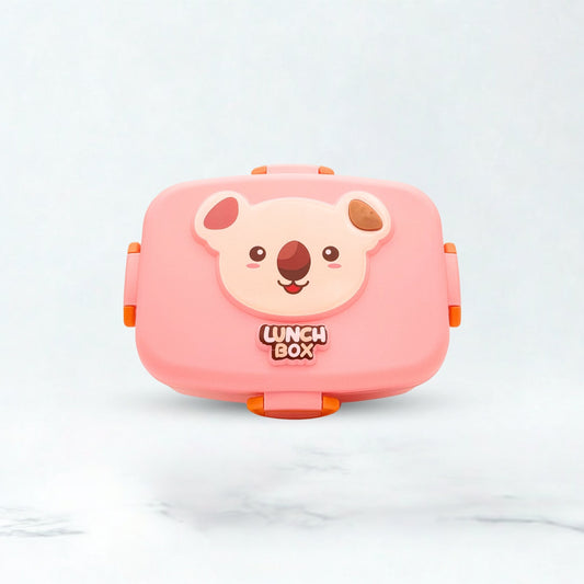 Bear Plastic Luuch Box - Pink