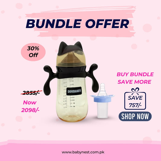 Baby Feeding & Health Care Bundle – Wide Neck Feeder (350ml) + Medicine Feeder