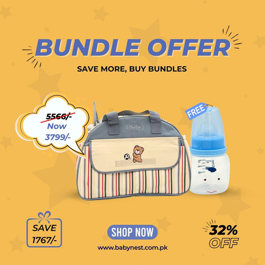 Baby On-the-Go Essentials Bundle – Multiliner Diaper Bag + 60ml Feeder