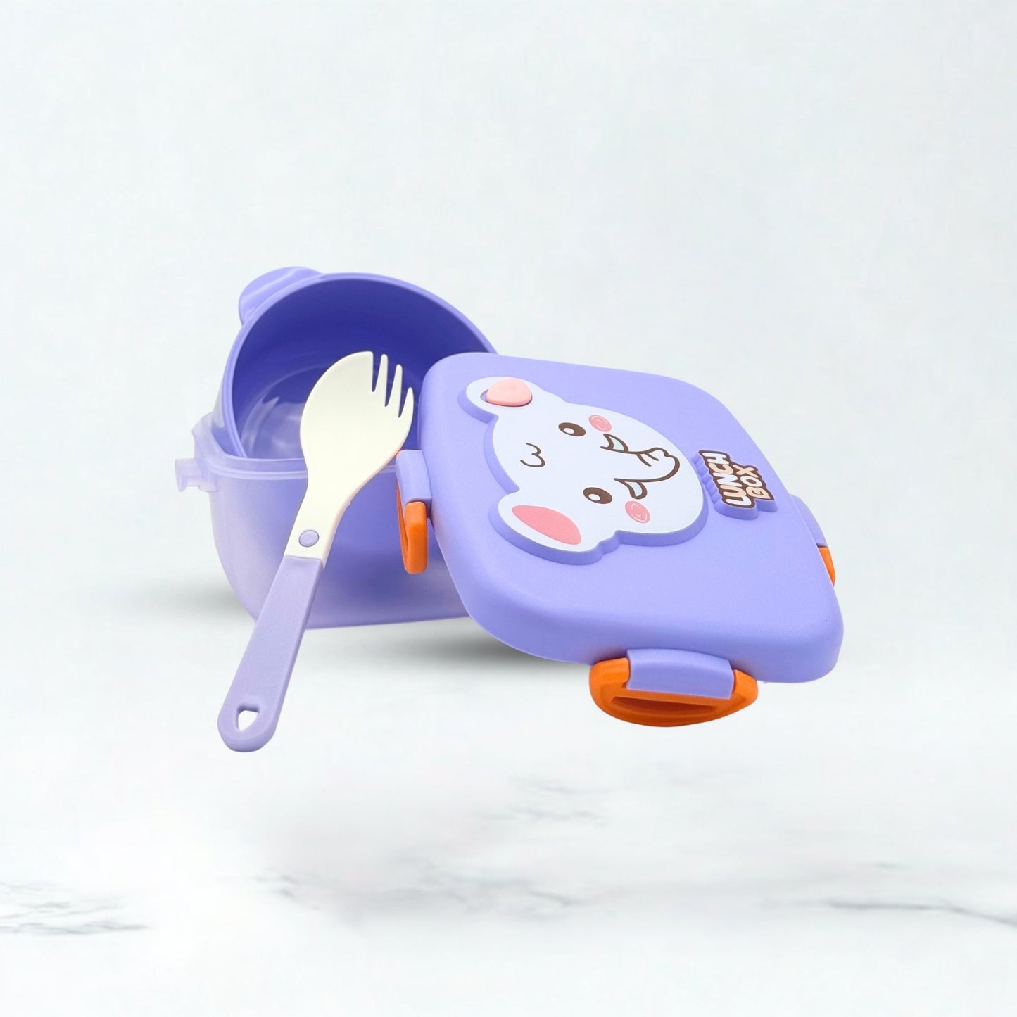 Elephant Plastic Lunch Box - Purple