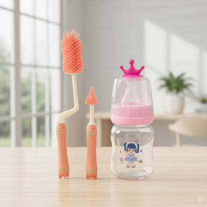 Baby Feeding Hygiene Bundle – Silicone Feeder Brush Set (2pcs) + Feeder with Teether (60ml/2oz)