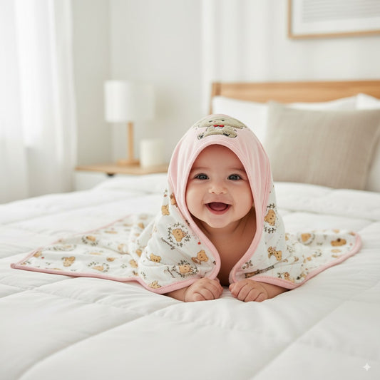 Coco Bear Premium Cotton Baby Wrapping Sheet