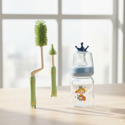 Baby Feeding Hygiene Bundle – Silicone Feeder Brush Set (2pcs) + Feeder with Teether (60ml/2oz)