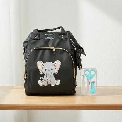 Baby Care Travel Essentials Bundle – Diaper Shoulder Bag + 4pcs Manicure Set