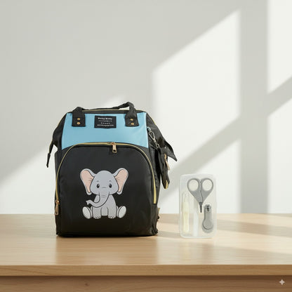 Baby Care Travel Essentials Bundle – Diaper Shoulder Bag + 4pcs Manicure Set