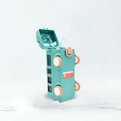 Kids Bus Shaped Straw Water Bottle 500ml